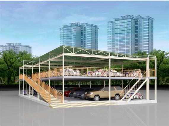 Nhà xe 2 tầng